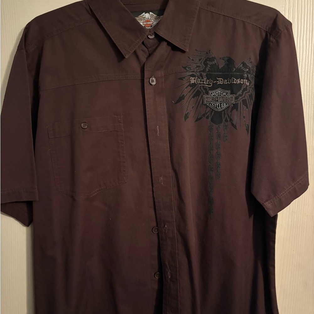 Harley-Davidson Brown Casual Button Down Shirt